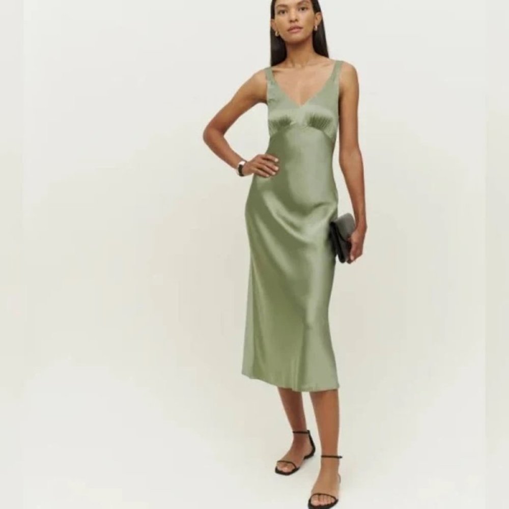Daytona Silk Dress in Artichoke